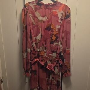 Elegant Pink Patterned Dress